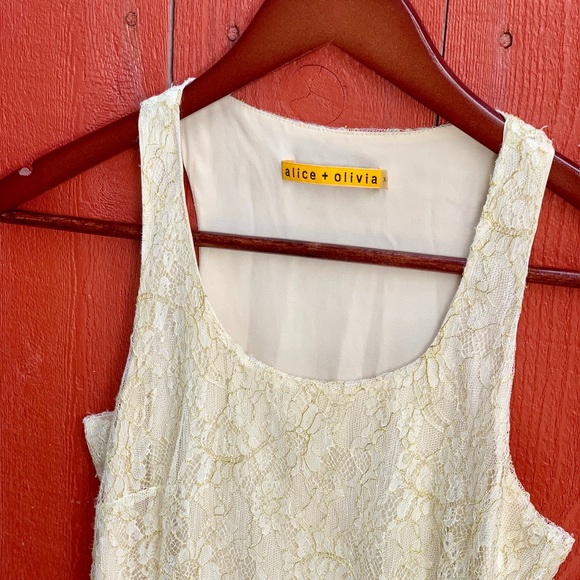 Alice and Olivia gold lace dress mini dress - Picture 3 of 7